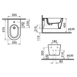 Биде подвесное VitrA Matrix 5174B003