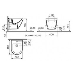 Биде подвесное VitrA S50 5420B003