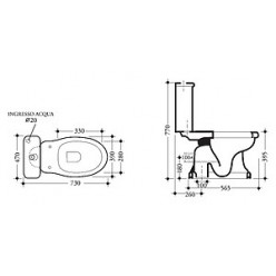 Унитаз-компакт Disegno Ceramica Paolina PA00400001