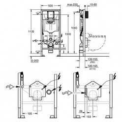 Комплект Унитаз подвесной Grohe Sensia Arena 39354SH0 с феном + Инсталляция Grohe Rapid SL Sensia 39112001 + Кнопка смыва Grohe