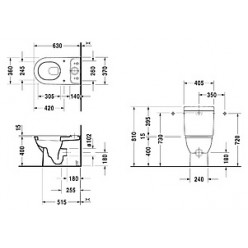 Унитаз-компакт Duravit Darling New 21380900001-WG антигрязевое покрытие