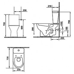 Унитаз-компакт Villeroy & Boch Hommage 6662 10 R1 alpin