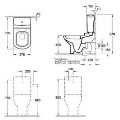 Унитаз-компакт Villeroy & Boch Sentique 5625 1001 alpin