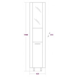 Шкаф-пенал Onika Дюна 30.15У R с зеркалом