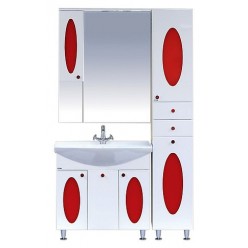 Шкаф-пенал Misty Сидней красный R с корзиной
