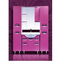 Шкаф-пенал Misty Жасмин 35 розовый L с корзиной