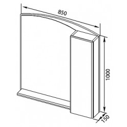 Зеркало-шкаф Aquanet Асти 85 белый