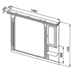 Зеркало-шкаф Aquanet Фредерика new 140