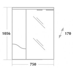 Зеркало-шкаф Onika Моника 75.01 L