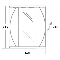 Зеркало-шкаф Onika Шар 62.02 R