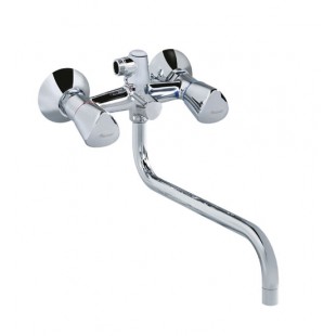 "Сева Трио" смеситель для ванны настенный, излив 320 мм,керамический переключатель, хром