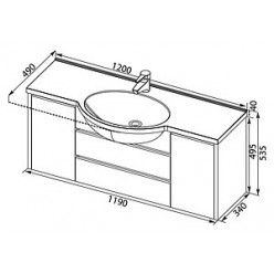 Тумба с раковиной Aquanet Лайн 120