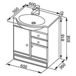 Тумба с раковиной Aquanet Марсель 60