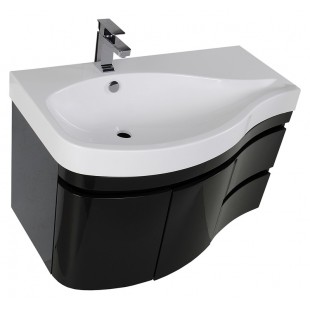 Тумба с раковиной Aquanet Сопрано 2-95 черная L
