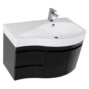 Тумба с раковиной Aquanet Сопрано 2-95 черная R