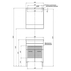 Тумба с раковиной Aquanet Верона 58 черная, 1 ящик, 2 двери