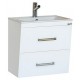 Тумба с раковиной Misty Онтарио 60 конус 2 ящика, white