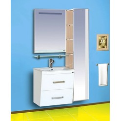 Тумба с раковиной Misty Онтарио 60 конус 2 ящика, white