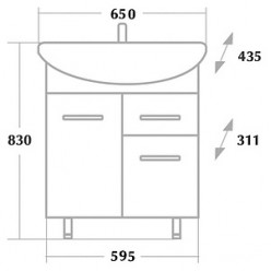 Тумба с раковиной Onika Балтика 65.12