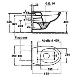 Комплект Jacob Delafon Patio E5504-NF-M3 (E5504-NF+E4316-CP+E4187-00+E70021-00)