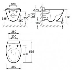 Комплект Jacob Delafon Presquile E5504-NF-M9 (E5504-NF+E4316-CP+E4440-00)