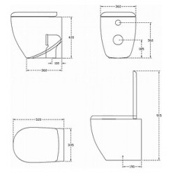 Унитаз приставной Hidra Ceramica ABC белый