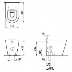 Унитаз приставной Laufen Kartell 8.2333.1.000.000.1