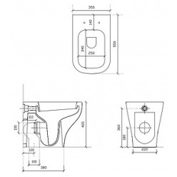 Унитаз приставной Galassia Plus Design 6113