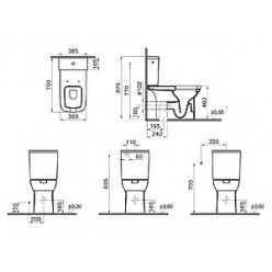 Унитаз-компакт VitrA S20 5293B003-0845 для людей с ограниченными возможностями