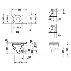 Унитаз приставной Duravit Starck 3 0124090000