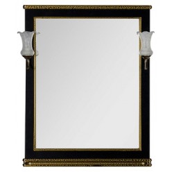 Зеркало Aquanet Валенса 80 черный краколет/золото