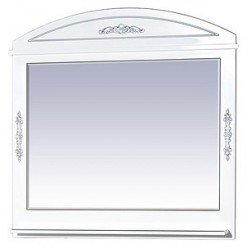 Зеркало Misty Рига 105 белый с серебром